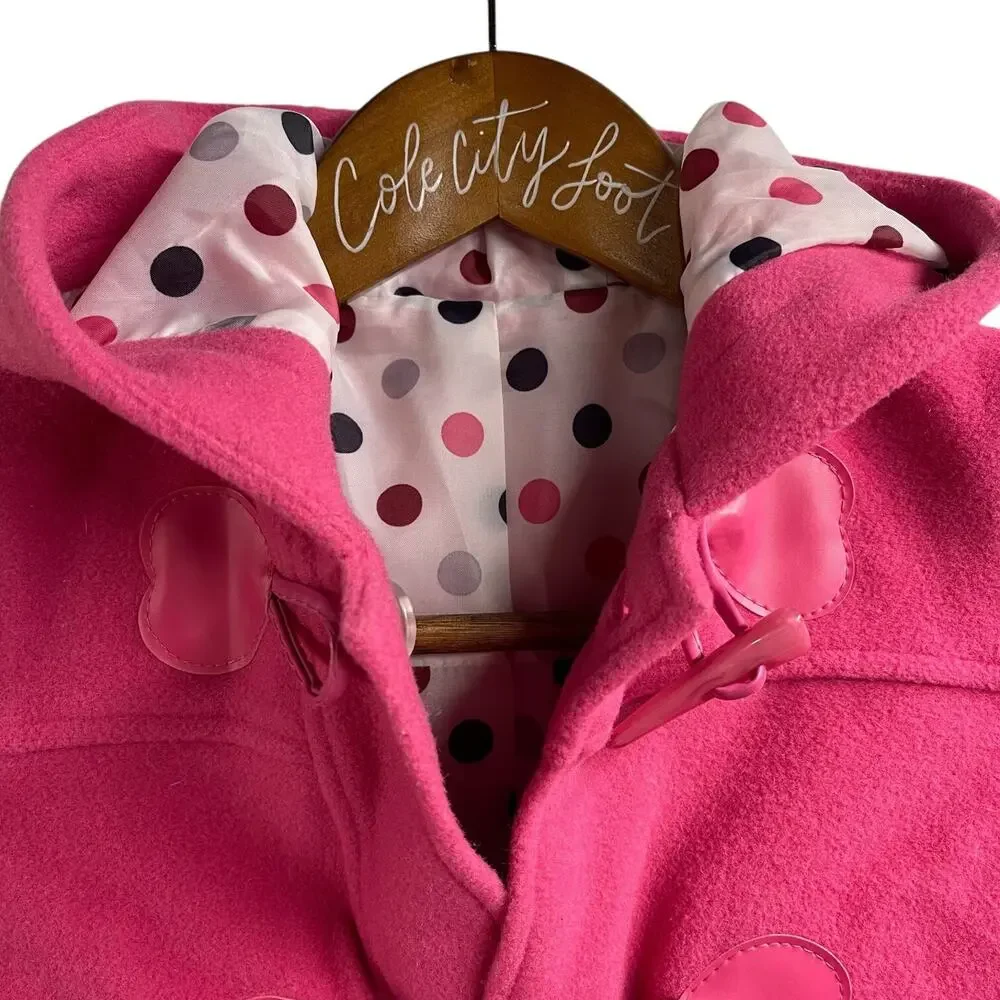 Pink Pea Coat Girls Dunnes Valentines Day 2-3 Years Wool Blend